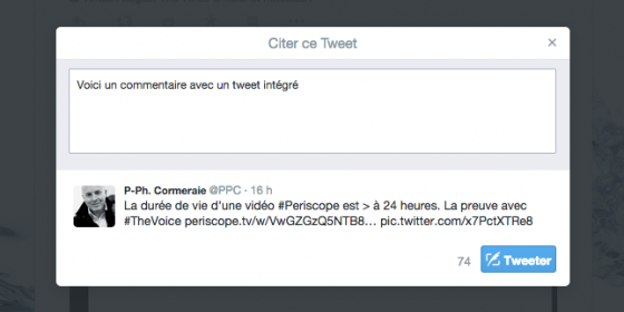 Twitter lance officiellement "Citer ce Tweet" #CM