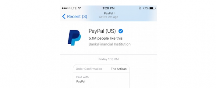 Les bots Messenger vont proposer des paiements via PayPal