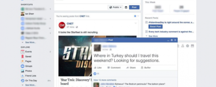 Facebook teste les publications pop-up