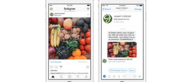 Les publicités de conversation Messenger arrivent sur Instagram