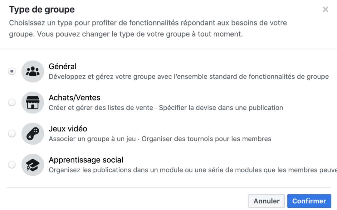 Facebook introduit 3 nouveaux types de groupe et en supprime 13