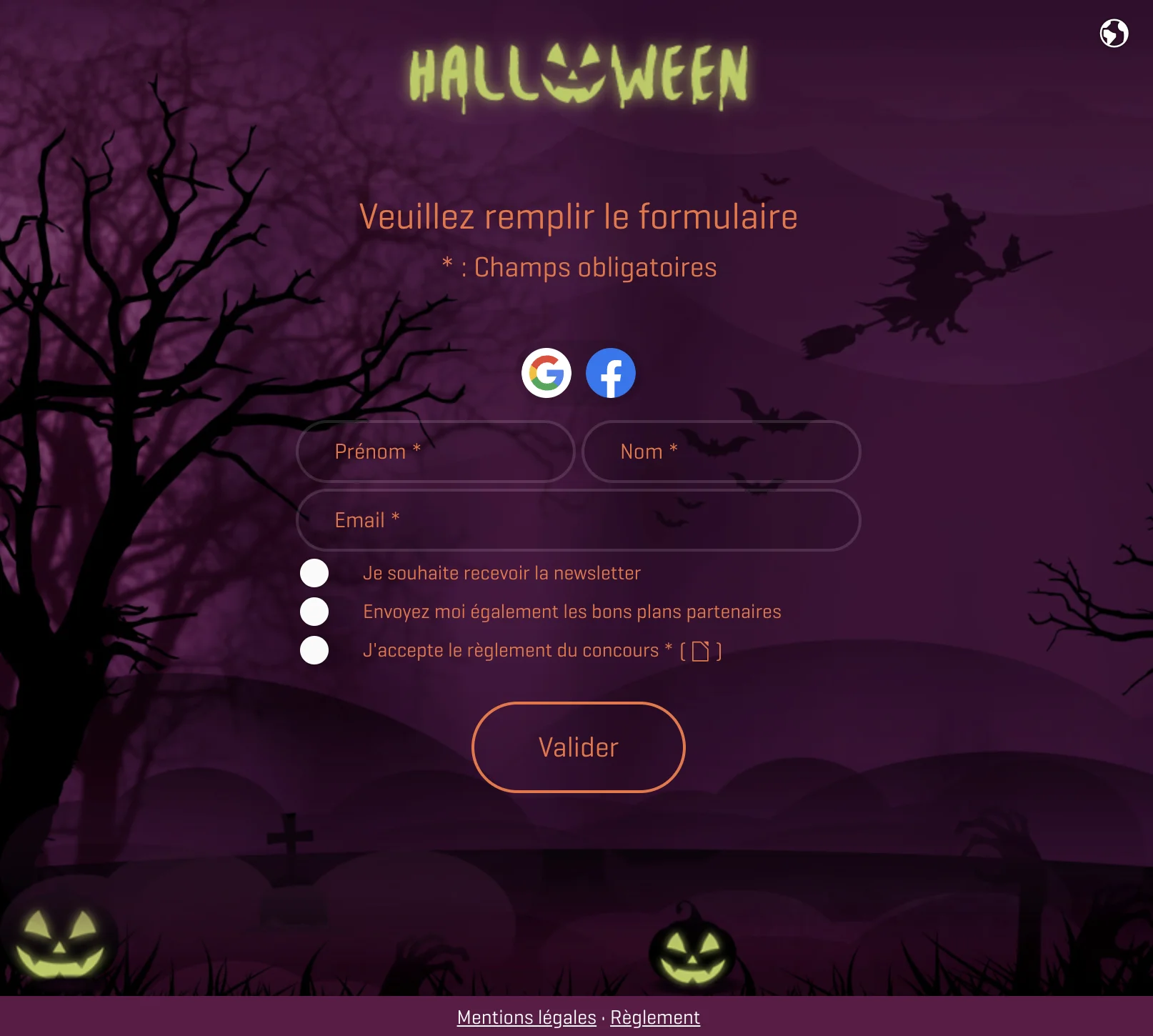 formulaire collecte halloween