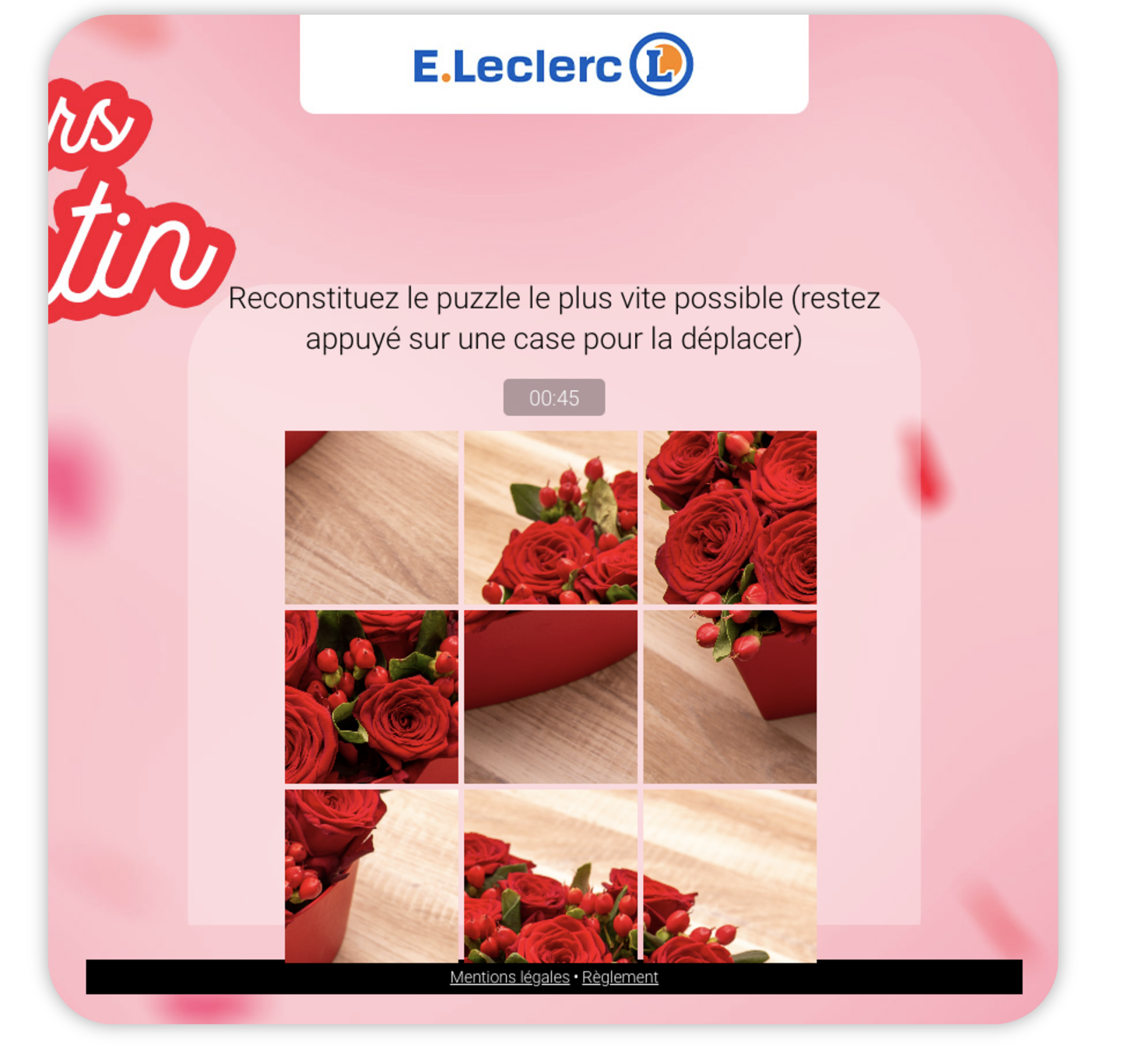 Leclerc - puzzle saint valentin